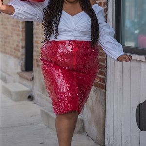 Eloquii Sequin shift skirt